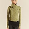 Rick Owens Womens Leather Biker Jacket in Green - Lyst