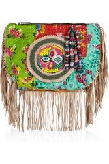 Antik Batik Hida Embellished Cotton Clutch