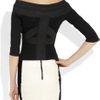 Donna Karan New York Stretchjersey and Linenblend Top in Black - Lyst