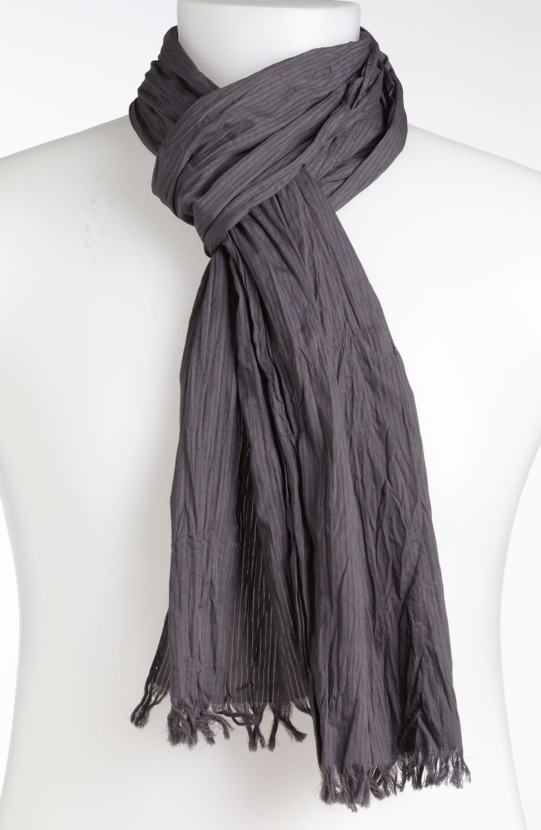 John Varvatos Crinkle Scarf in Gray for Men (cast iron) Lyst