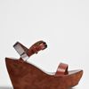 Acne Brown Estelle Wedge Sandal in Brown - Lyst