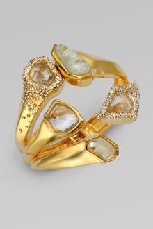 Alexis Bittar Swarovski Crystal Accented Semiprecious Multistone Cuff Bracelet - Lyst