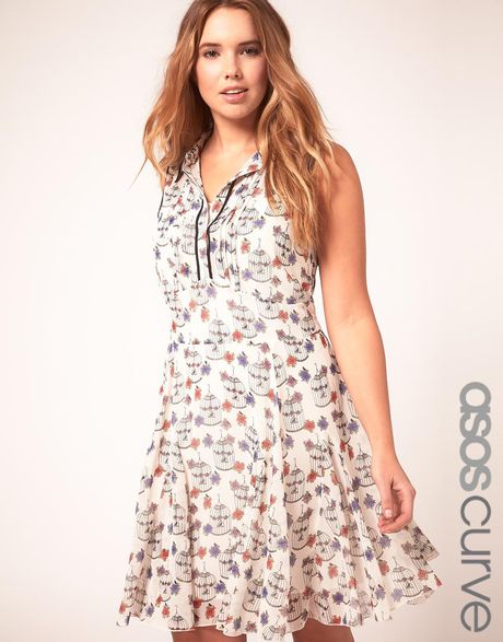 Asos Curve Exclusive Birdcage Dress in Multicolor (multi) - Lyst