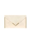 Asos Metal Bar Detail Envelope Clutch in Beige (white) - Lyst