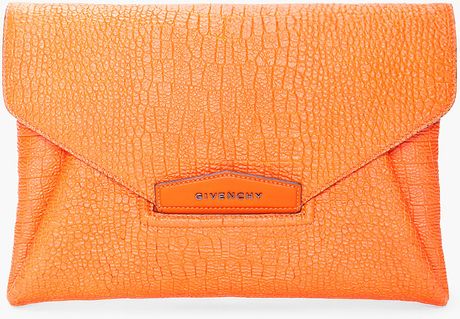 Givenchy Orange Antigonia Envelope Clutch in Orange - Lyst