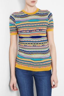 Mw Matthew Williamson Multi Patchwork Jacquard Knit Top - Lyst