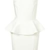 Topshop Peplum Scuba Pencil Dress in White (cream) - Lyst