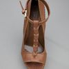 Alexander Mcqueen Tbar Sandal in Brown - Lyst