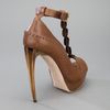 Alexander Mcqueen Tbar Sandal in Brown - Lyst