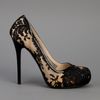 Alexander Mcqueen Lace Covered Pump in Black (nude) - Lyst