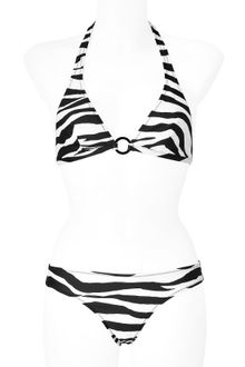 D&G Black and White Zebra Print Halter Bikini - Lyst