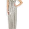 Diane Von Furstenberg Yazhi Sequined Silk Chiffon Gown in Silver (gray) - Lyst