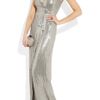 Diane Von Furstenberg Yazhi Sequined Silk Chiffon Gown in Silver (gray) - Lyst