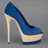 Gianmarco Lorenzi Peep Toe Shoe in Blue - Lyst