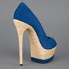 Gianmarco Lorenzi Peep Toe Shoe in Blue - Lyst