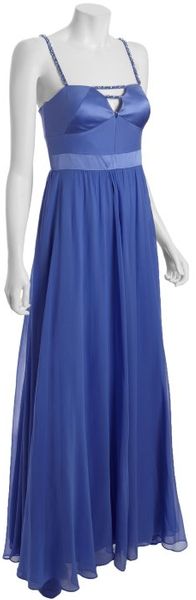 Hoaglund New York Blue Cloud Silk Beaded Strap Evening Dress - Lyst
