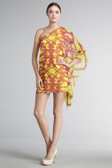 Jay Godfrey Duvall Printed One-sleeve Dress