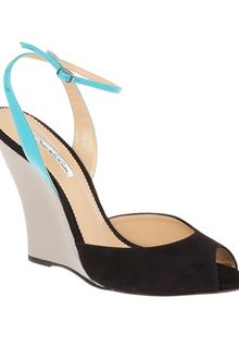Oscar de la Renta Tri-colour Wedge Sandal - Lyst