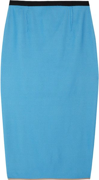 Roland Mouret Fine Plissécrepe Pencil Skirt in Blue - Lyst