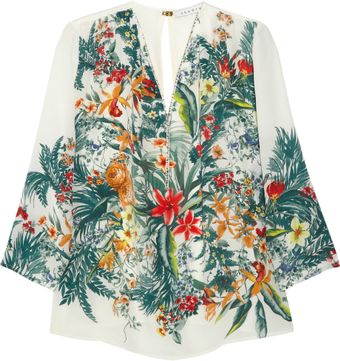 Sandro Epicure Printed Silk Blouse - Lyst