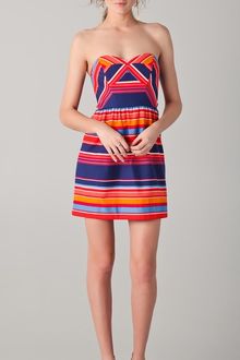 Shoshanna Frannie Striped Strapless Dress - Lyst