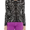 Temperley London Animalprint Merino Wool Sweater in Gray (black) - Lyst