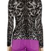 Temperley London Animalprint Merino Wool Sweater in Gray (black) - Lyst