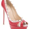 Valentino Studded Pump in Red - Lyst