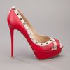 Valentino Studded Pump in Red - Lyst