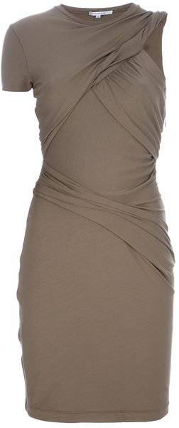 Carven Single Shoulder Draped Dress - Lyst