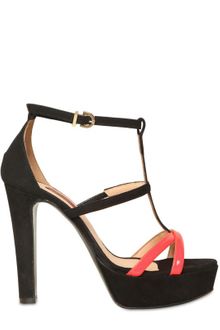Chiara Ferragni Suede and Patent Leather Sandals - Lyst