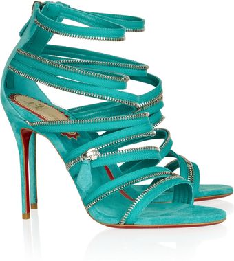 Christian Louboutin 20th Anniversary Unzip 100 Suede Sandals - Lyst