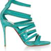 Christian Louboutin 20th Anniversary Unzip Booty 100 Suede Sandals in Blue (turquoise) - Lyst