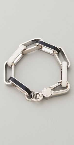  Enamel Turnlock Stripey Link Bracelet 