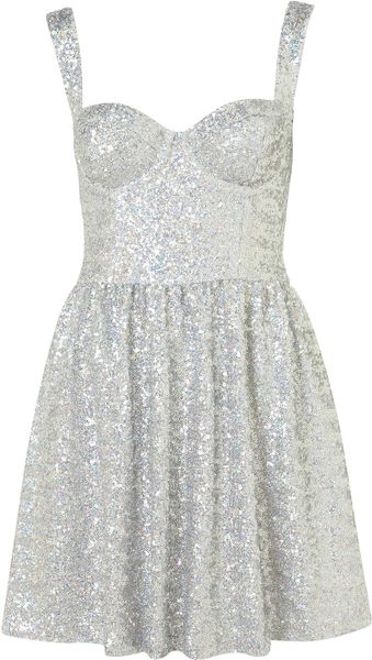 Topshop Disco Sequin Prom Dress - Lyst