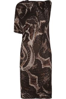 Lanvin Serpent Asymmetric Printed Jersey Dress - Lyst