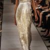 Oscar De La Renta Pleated Silkblend Lamé Gown in Gold - Lyst