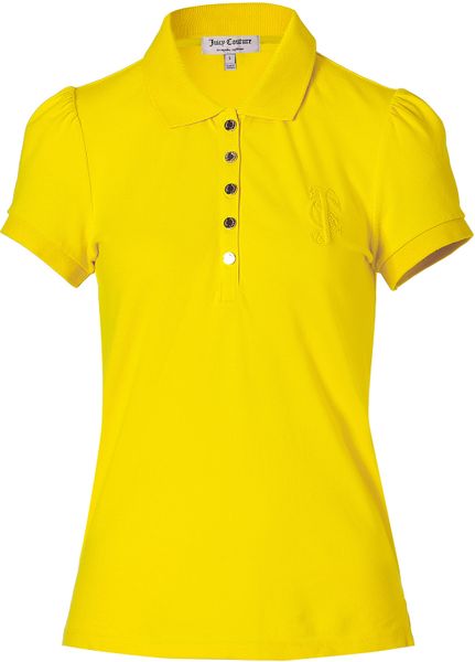 Juicy Couture Grapefruit Puff Sleeve Polo Shirt in Yellow - Lyst