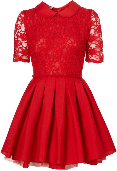 Topshop Poppy Lace Dress Jones and Jones in Red