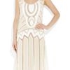 Alberta Ferretti Beadembellished Tulle and Silk Dress in Beige (white) - Lyst