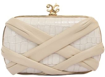 Alexandra De Curtis Rita Box Clutch Beige Crocodile and Lambskin - Lyst