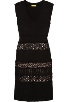 Catherine Malandrino Pointelle Paneled Jersey Dress - Lyst
