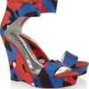 Dkny Printed Canvas Wedge Sandals in Blue (red) - Lyst