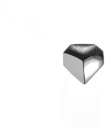 Emilie Morris Shield Silver Ring with Black Rhodium Facets - Lyst