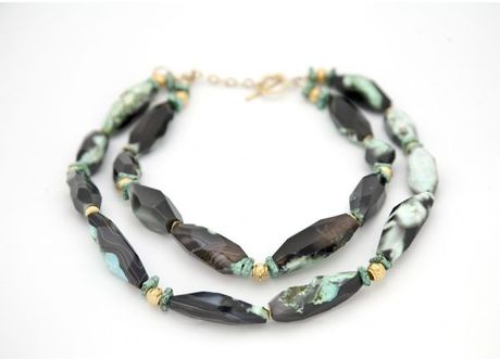 Mojee Design Turquoise Agate Necklace in Blue (turquoise) - Lyst
