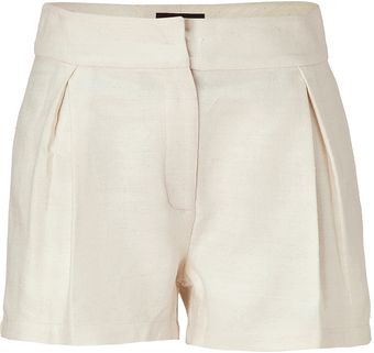 Saloni Ivory Silk Jute Shorts - Lyst