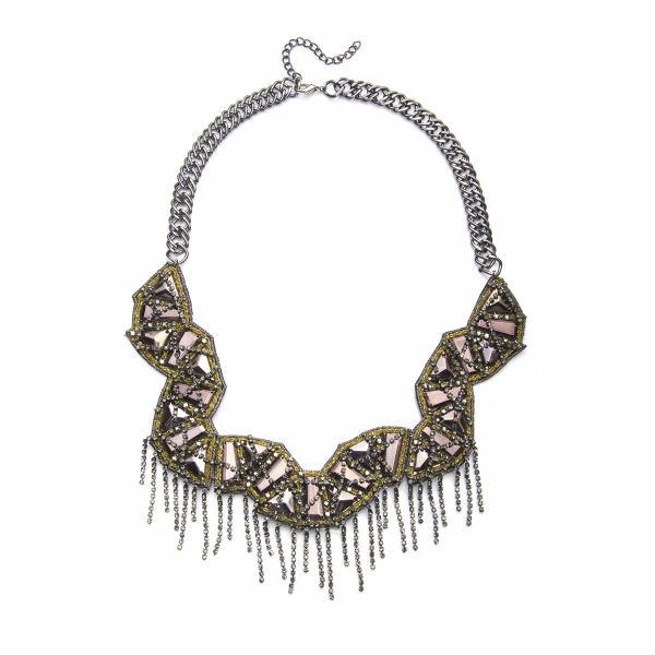 Suzanna Dai Edinburgh Necklace As Seen On Gossip Girl in Gray (gunmetal