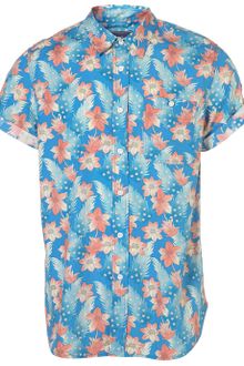 Topman Floral Pattern Short Sleeve Shirt - Lyst