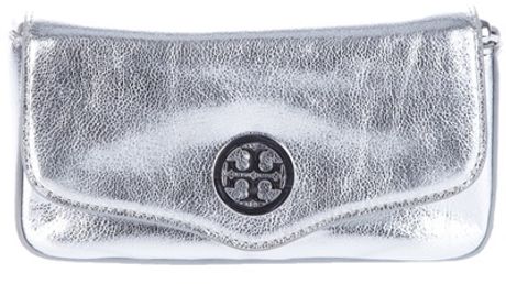 Tory Burch Mini Metallic Chain Bag in Silver - Lyst