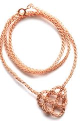 Yoola Celtic Heart Rose Gold Crochet Necklace